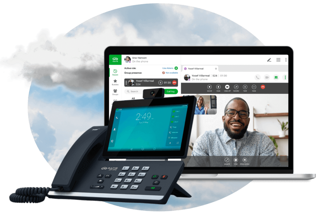 Employees communicating through Zultys' hosted solution