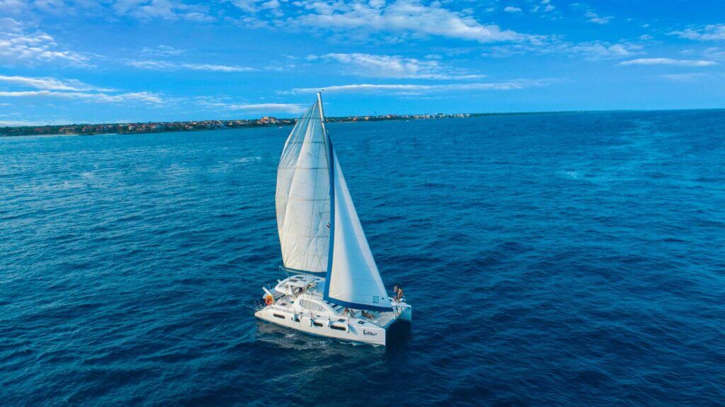 Catamaran on sea