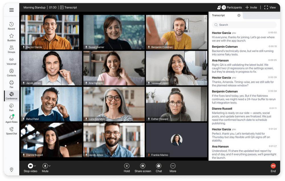 Conference Call Live Transcription