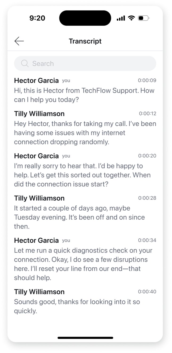 Mobile ZAC - Transcription