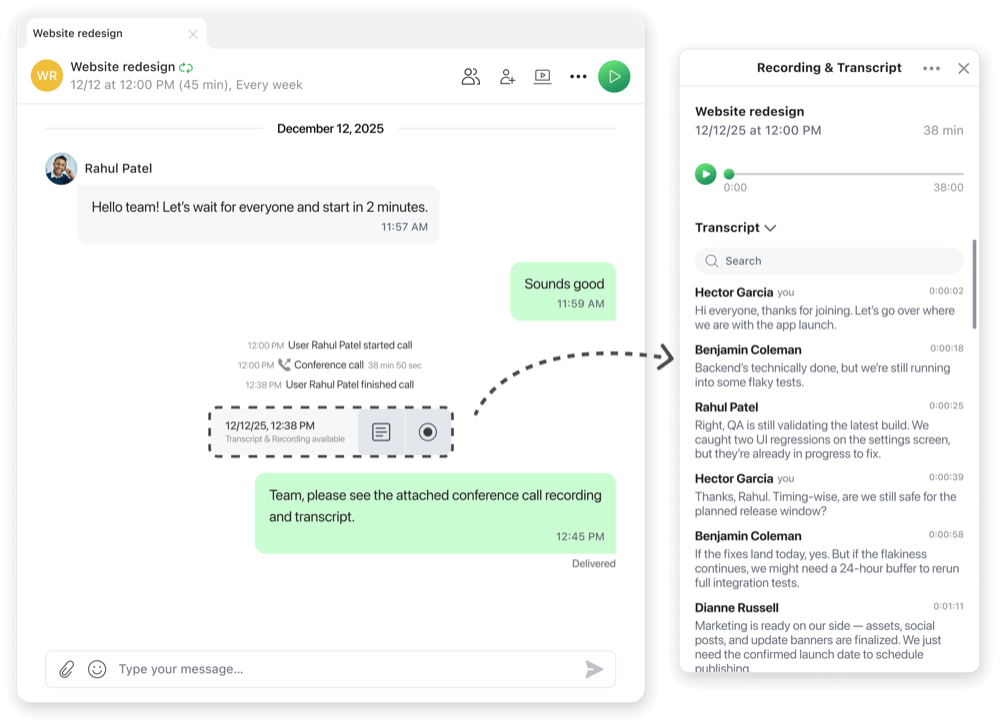 Post-Call Transcript for Conferences
