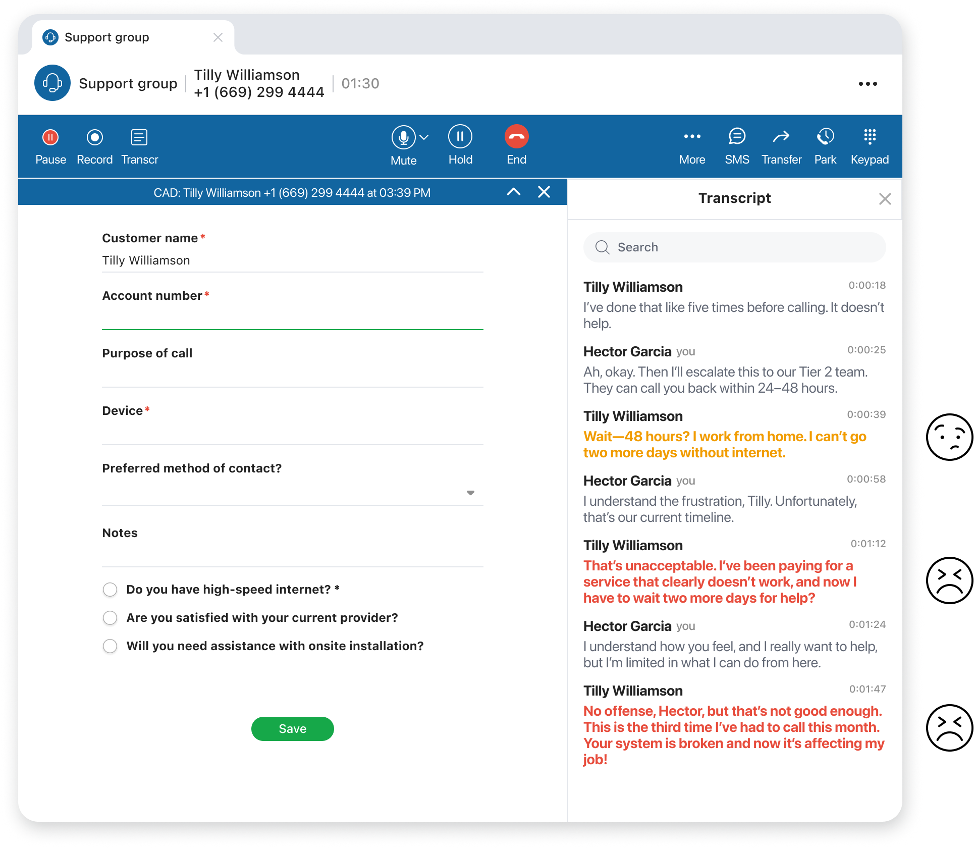 Sentiment Analysis in Transcript